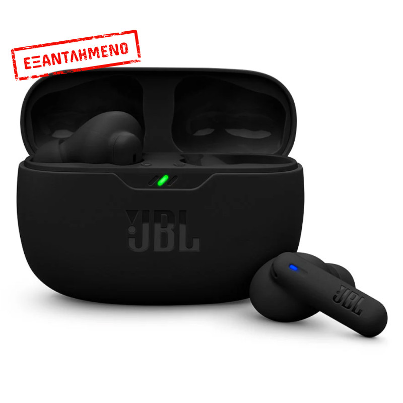 Wireless Hands Free JBL Wave Beam 2 Buds με Pure Bass ANC έως 40 Ώρες Λειτουργίας IP54 και Θήκη Φόρτισης Μαύρα