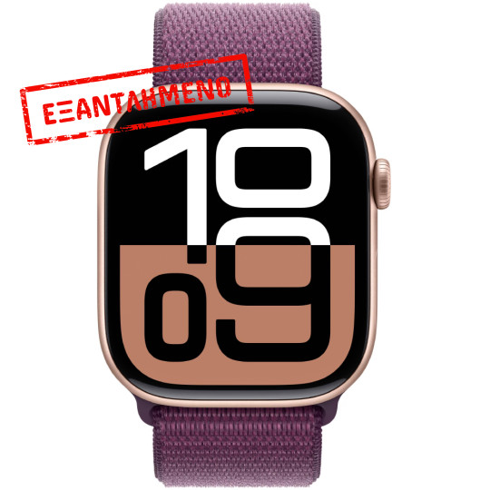 Apple Watch Series 10 4G 46mm GPS eSIM NFC IP6X Aluminum Case Rose Gold με Plum Sport Loop