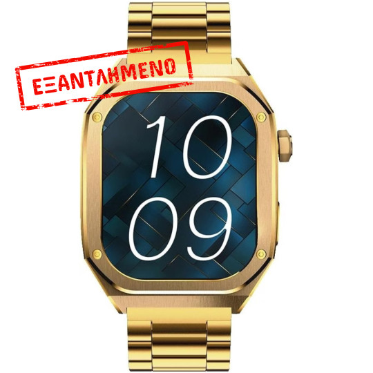Smartwatch Maxcom FW65 Iron S 1.95” Amoled IP68 400mAh με Έξτρα Λουράκι Χρυσό