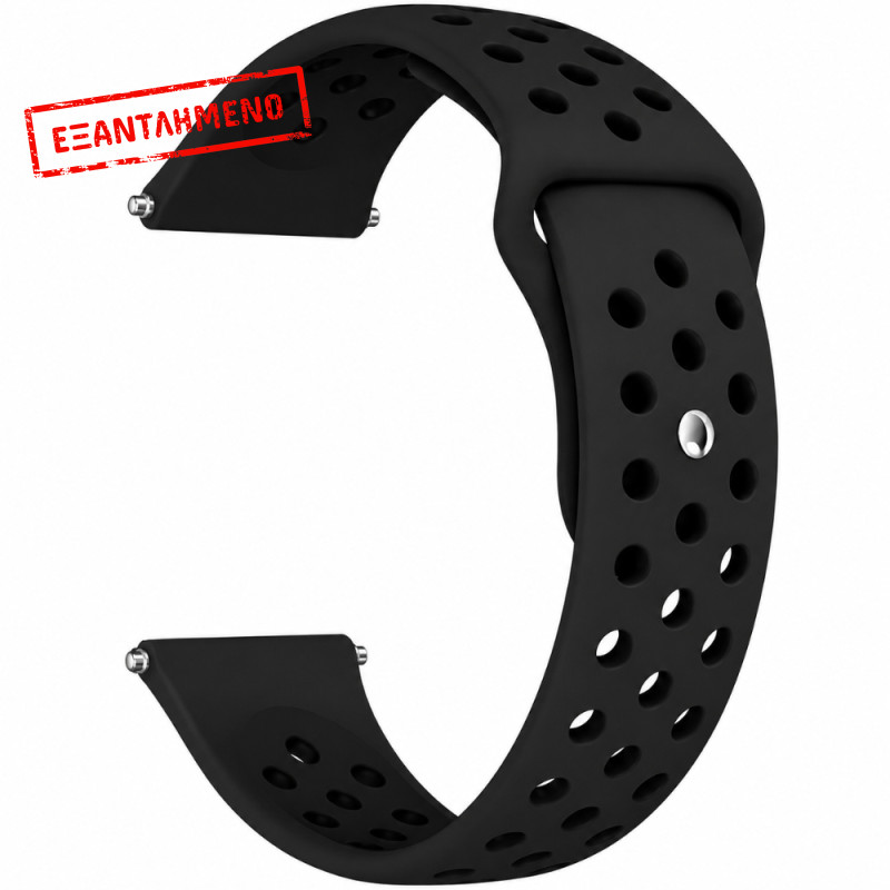 Watchband Hoco WH25 Flexible Series για Samsung Huawei Xiaomi Vivo OPPO κα 22mm Universal Μαύρο Silicone Strap
