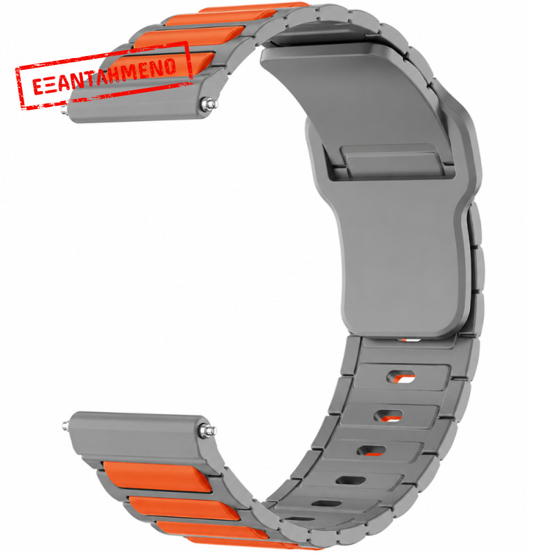 Watchband Hoco WH27 Flexible Series Silicon Strap για Samsung Huawei Xiaomi Vivo OPPO κα 22mm Universal Γκρι-Πορτοκαλί