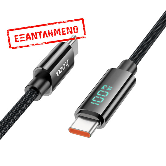 Καλώδιο Σύνδεσης Hoco U125 Benefit USB-C σε USB-C PD100W 3A για Γρήγορη Φόρτιση με Ένδειξη Φόρτισης Braided Μαύρο1.2m Καλώδιο Σύνδεσης Hoco U125 Benefit USB-C σε USB-C PD100W 3A για Γρήγορη Φόρτιση με Ένδειξη Φόρτισης Braided Μαύρο1.2m