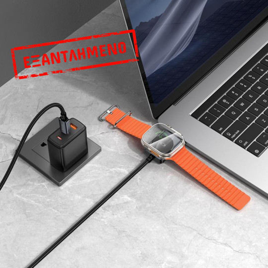 Καλώδιο Σύνδεσης 2 σε 1 Hoco CW66 USB-C σε USB-C PD100W 3A Γρήγορης Φόρτισης με Ασύρματο Φορτιστή Apple Watch 2.5W Braided Μαύρο 1.2m Καλώδιο Σύνδεσης 2 σε 1 Hoco CW66 USB-C σε USB-C PD100W 3A Γρήγορης Φόρτισης με Ασύρματο Φορτιστή Apple Watch 2.5W Braided Μαύρο 1.2m