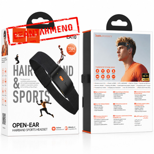 Bluetooth Hands Free Headband Hoco EA10 Energica v.5.4 Open Ear Ακουστικά 400mAh και Πλήκτρα Αφής Μαύρο