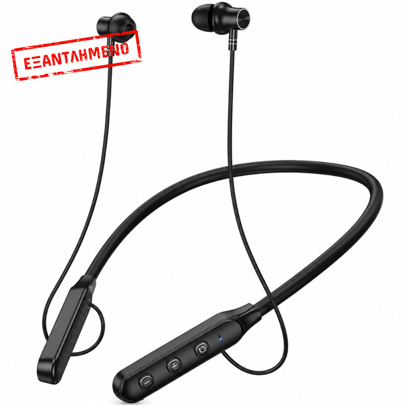 Bluetooth Hands Free Hoco ES74 Refinado Neckband Magnetic v5.4 280mAh 30Hrs Αναπαραγωγής Ειδοποίηση Κλήσεων με Δόνηση Μαύρα