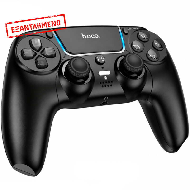 Gamepad Hoco GA32 Dragon RGB 600mAh BT v5.1 Dual Motor Δόνηση Θύρα AUX και Κουμπί Mute Συμβατό με PS5 Μαύρο