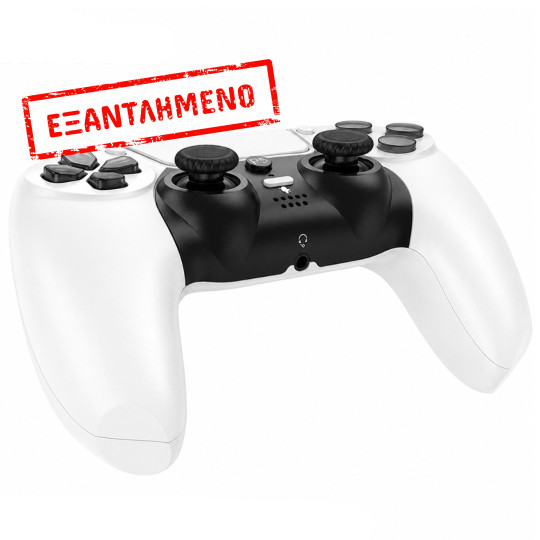 Gamepad Hoco GA32 Dragon RGB 600mAh BT v5.1 Dual Motor Δόνηση Θύρα AUX και Κουμπί Mute Συμβατό με PS5 Λευκό