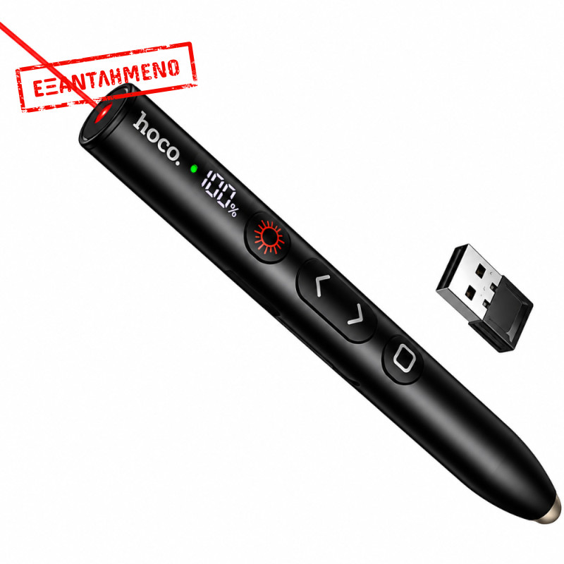Hoco GM203 Touch Smart Active Pen 2.4GHz 180mAh Ιδανικό για Έλεγχο Παρουσιάσεων και Laser Pointer Μαύρο