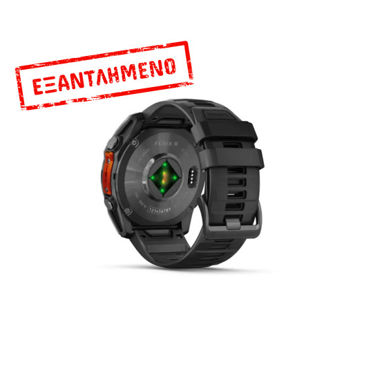 Smartwatch Garmin Fenix 8 Stainless Steel 51mm GPS NFC 10 ATM με Δυνατότητα Κλήσεων Slate Grey με Black Silicone Band