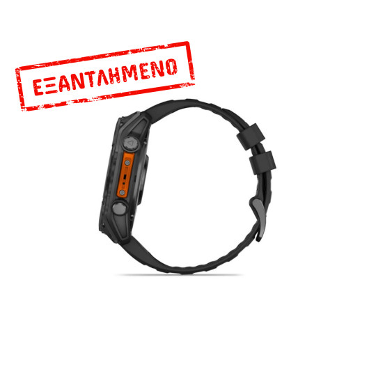 Smartwatch Garmin Fenix 8 Stainless Steel 51mm GPS NFC 10 ATM με Δυνατότητα Κλήσεων Slate Grey με Black Silicone Band