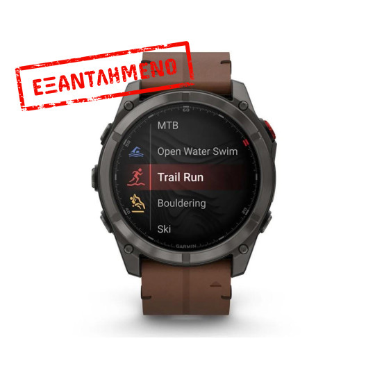 Smartwatch Garmin Fenix 8 Pro Amoled Sapphire 51mm GPS NFC 10 ATM με Δυνατότητα Κλήσεων Sapphire Titanium με Pebble Gray Silicone Band