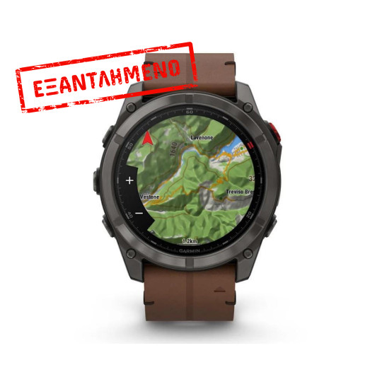 Smartwatch Garmin Fenix 8 Pro Amoled Sapphire 51mm GPS NFC 10 ATM με Δυνατότητα Κλήσεων Sapphire Titanium με Pebble Gray Silicone Band