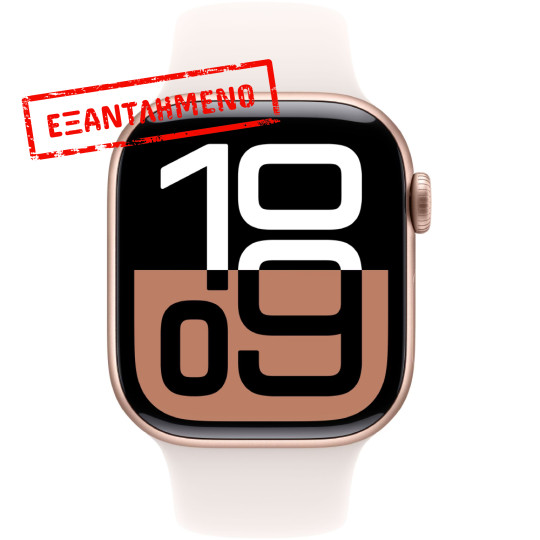 Apple Watch Series 10 4G 42mm GPS eSIM NFC IP6X Aluminum Case Rose Gold με Sport Band Light Blush