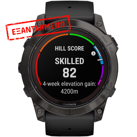 Smartwatch Garmin Fenix 7X Pro Sapphire Solar Titanium 51mm GPS NFC 10 ATM Carbon Grey DLC Titanium με Black Band