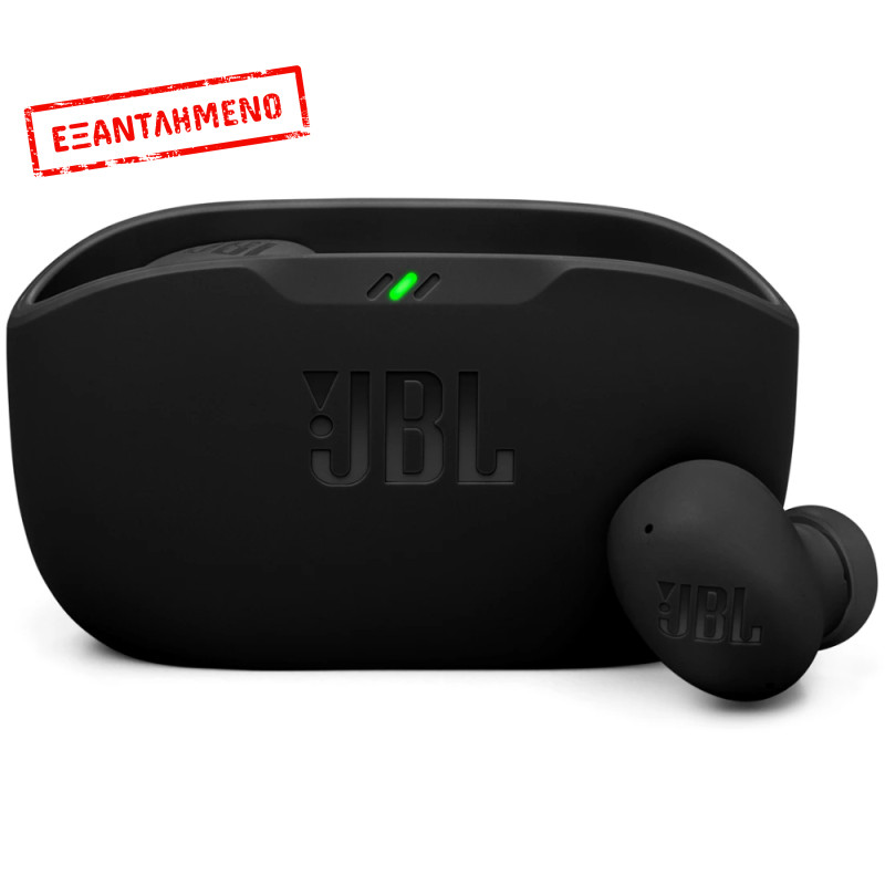 Bluetooth Hands Free JBL Vibe Buds 2 In-ear TWS ANC με 10 ώρες Λειτουργία ΒΤ 5.3 IPX4 με Θήκη Φόρτισης Μαύρα