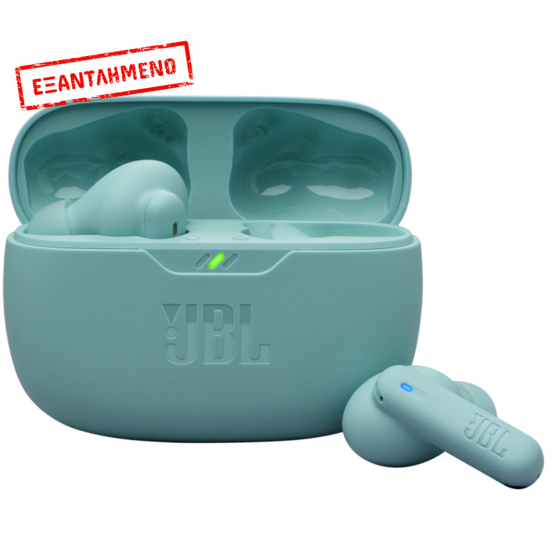 Wireless Hands Free JBL Wave Beam 2 Buds με Pure Bass ANC έως 40 Ώρες Λειτουργίας IP54 και Θήκη Φόρτισης Μπλε