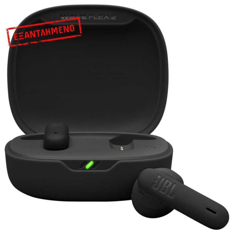 Wireless Hands Free JBL Wave Flex 2 Earbud TWS με Pure Bass ANC έως 40 Ώρες Λειτουργίας BT v5.3 IP54 και Fast Charge Θήκη Μαύρο