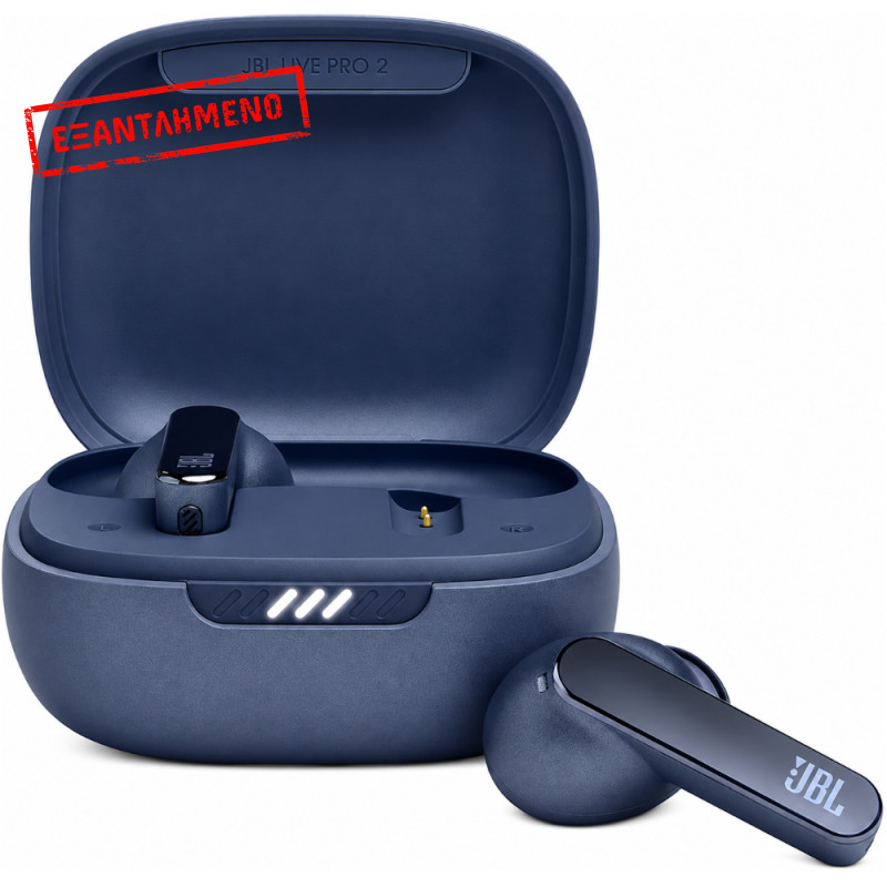 Wireless Hands Free JBL Live Pro 2 TWS Buds με Hybrid ANC 6-Mics 40h Λειτουργία IPX5 και Fast Charge Θήκη Μπλε