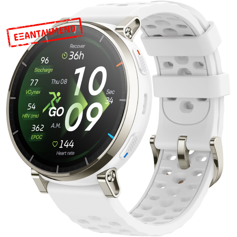 Smartwatch Amazfit Active 3 Premium 1.32" AMOLED GPS NFC 5 ATM με Δυνατότητα Κλήσεων Aero White