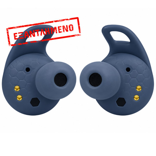 Bluetooth Hands Free JBL Reflect Aero In-ear με Hybrid ANC 16 ώρες Λειτουργία ΒΤ 5.2 IP68 και Θήκη Φόρτισης Μπλε