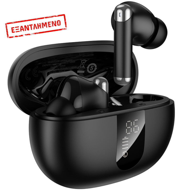 Wireless Hands Free Hoco EQ26 Nice ANC+ENC v5.4 300mAh 7 Ώρες Λειτουργίας Εναλλαγή Master / Slave Συμβατά με Siri Μαύρα