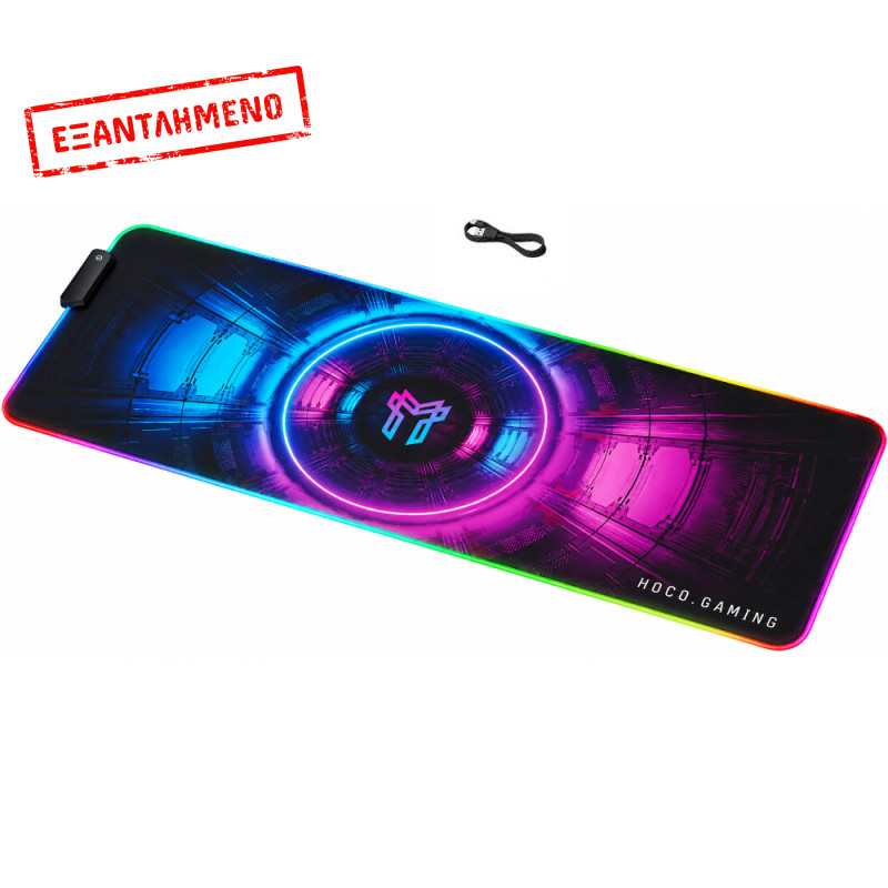 Mousepad Hoco GM864 Gaming XL με RGB Φωτισμό και Αντιολισθητική Επιφάνεια 800x300mm