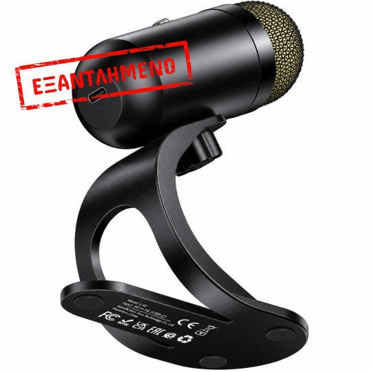 Επιτραπέζιο Μικρόφωνο Hoco L50 Profit για Streaming Gaming Video Calls RGB USB-C Πολυκατευθυντικό Μικρόφωνο Κουμπί Mute Μαύρο