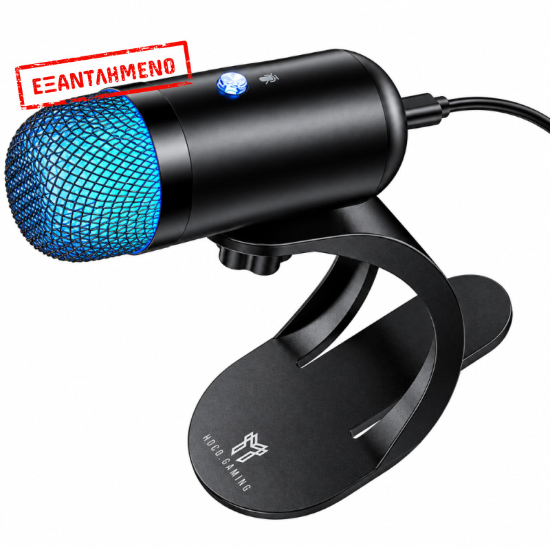 Επιτραπέζιο Μικρόφωνο Hoco L50 Profit για Streaming Gaming Video Calls RGB USB-C Πολυκατευθυντικό Μικρόφωνο Κουμπί Mute Μαύρο
