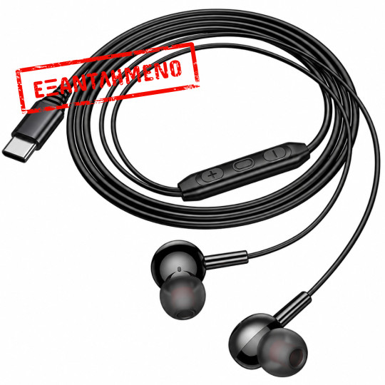 Hands Free Hoco M120 Gratified USB-C Universal Earphones Hi-Fi Stereo RGB Μαύρα 1.2m
