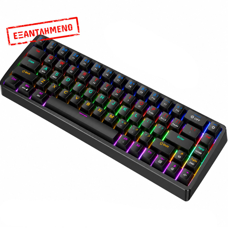 Ενσύρματο Gaming Μηχανικό Πληκτρολόγιο Hoco GM703 Rico 68 Πλήκτρων RGB Φωτισμό και Καλώδιο USB-C 1.5m