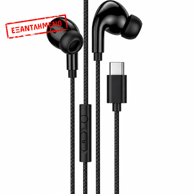 Hands Free Hoco. DM48 Rock Stereo USB-C με Μικρόφωνο 1.2m Μαύρα Συμβατά με Όλες τις USB-C Συσκευές