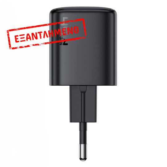 Φορτιστής Ταξιδίου Acefast A119 Mini Fast Charging 1xUSB-C PD45W QC3.0 GaN  με Καλώδιο USB-C σε USB-C 1.2m Μαύρος