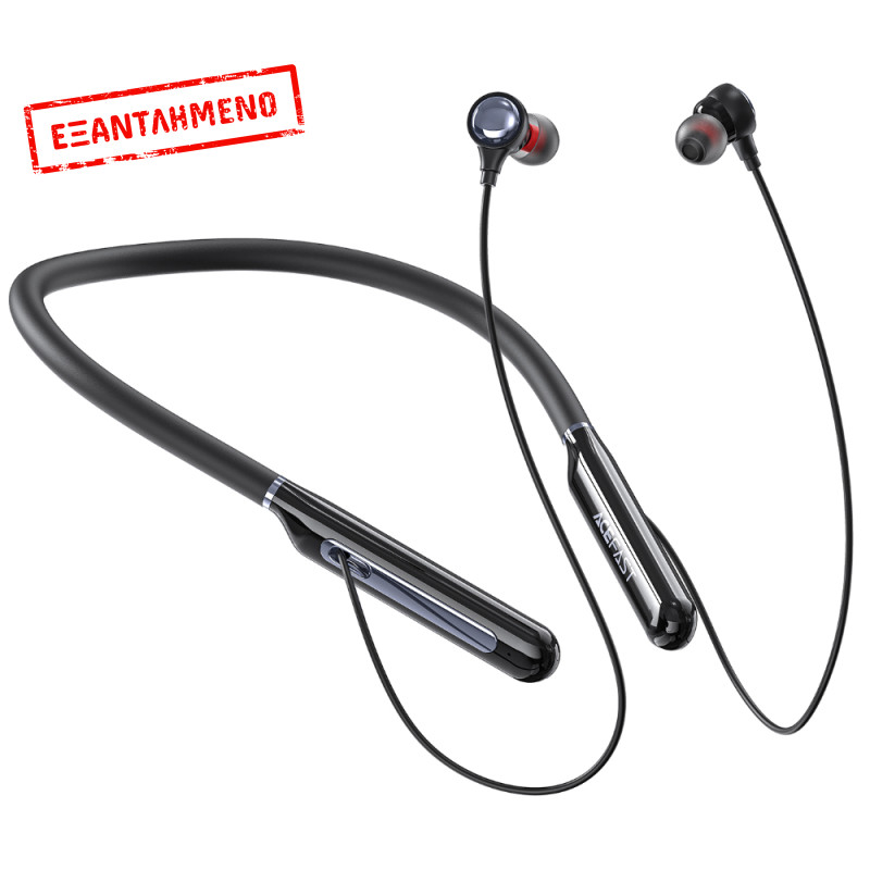 Bluetooth Hands Free Acefast N5 Neckband Magnetic v5.4 200mAh 30Hrs Αναπαραγωγής IPX4 Μαύρα
