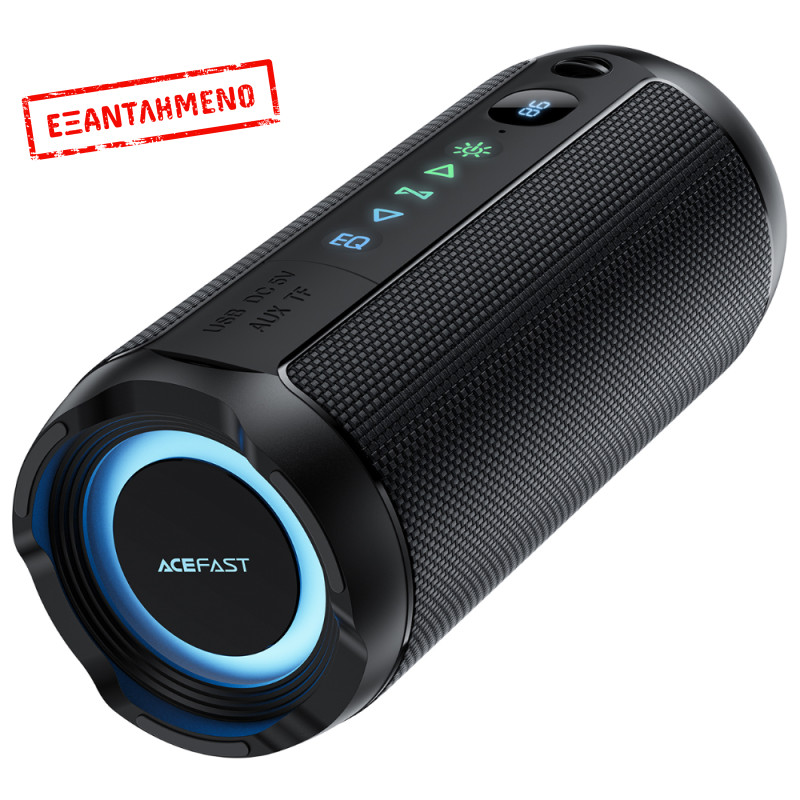 Φορητό Ηχείο Wireless Acefast K12 Pro TWS ENC v6.0 2400mAh 30W TF Card AUX USB Digital Display και RGB Φωτισμό IPX4 Μαύρο