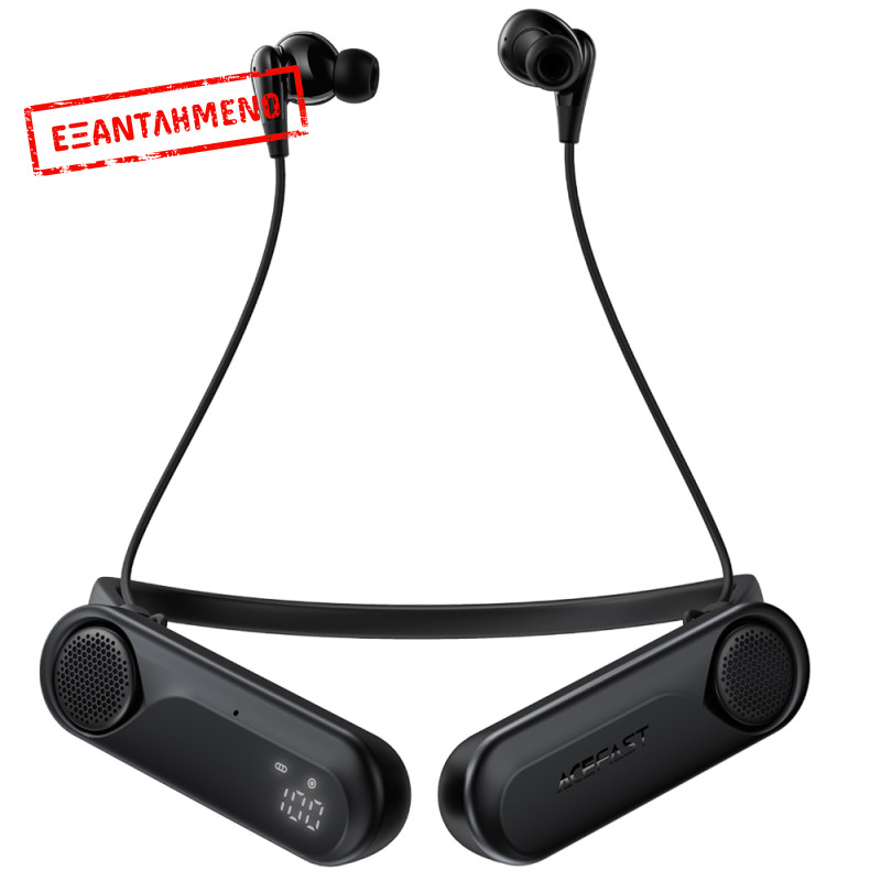 Bluetooth Hands Free Acefast N11 Neckband ENC v6.0 900mAh TF Card 90hrs Αναπαραγωγής με Ενσωματωμένα Ηχεία 1.5W και Δόνηση IPX4 Μαύρα