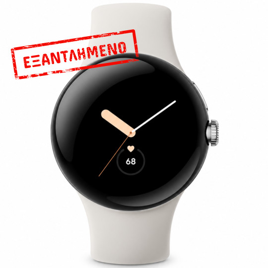 Smartwatch Google Pixel Watch LTE 1,2 " AMOLED GPS eSIM NFC IP68 με Δυνατότητα Κλήσεων Polished Silver με Chalk Sport Band