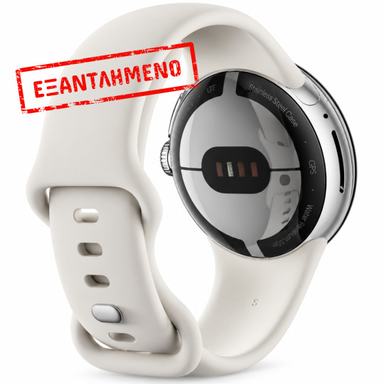 Smartwatch Google Pixel Watch LTE 1,2 " AMOLED GPS eSIM NFC IP68 με Δυνατότητα Κλήσεων Polished Silver με Chalk Sport Band