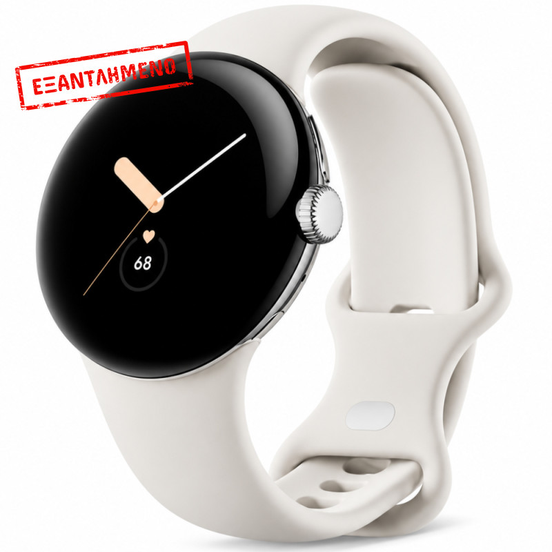 Smartwatch Google Pixel Watch LTE 1,2 " AMOLED GPS eSIM NFC IP68 με Δυνατότητα Κλήσεων Polished Silver με Chalk Sport Band