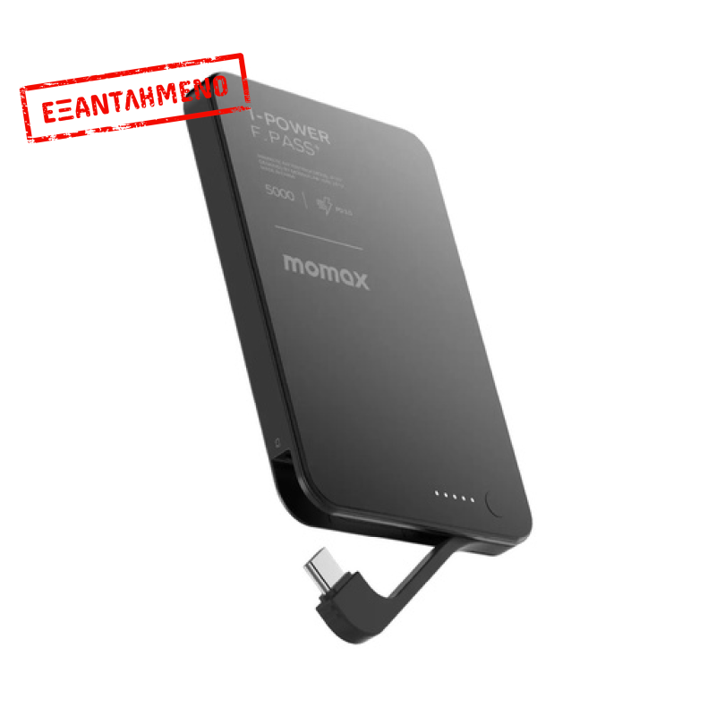 1-Power F.Pass⁺ 5000mAh Magnetic Battery Pack with Built-in Cable Black