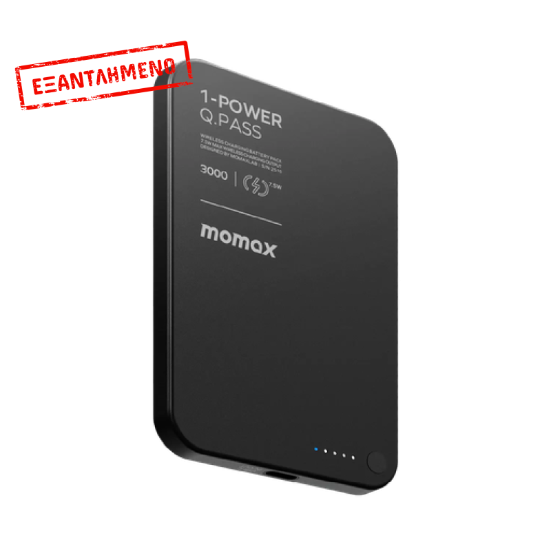 1-POWER Q.PASS 3000mAh Slim Magnetic Wireless Battery Pack (Black)