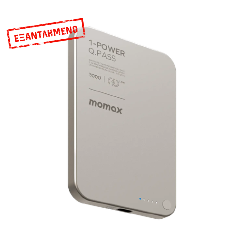 1-POWER Q.PASS 3000mAh Slim Magnetic Wireless Battery Pack (Titanium)