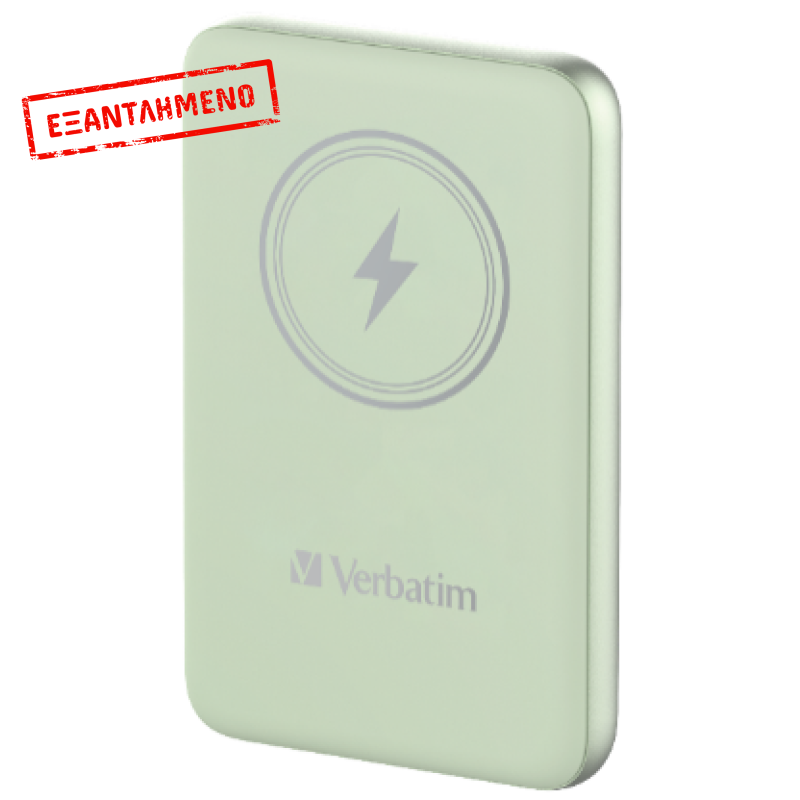 Verbatim Charge 'n' Go Magnetic Wireless Power Bank 5000 mAh Green