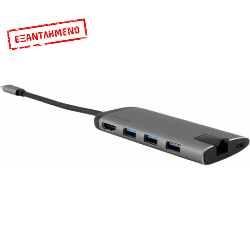 Verbatim USB-C Docking Station με HDMI 4K PD Ethernet Γκρ