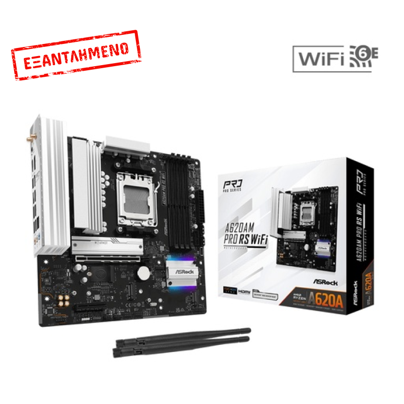 ASRock A620AM Pro RS WiFi Motherboard Micro ATX με AMD AM5 Socket