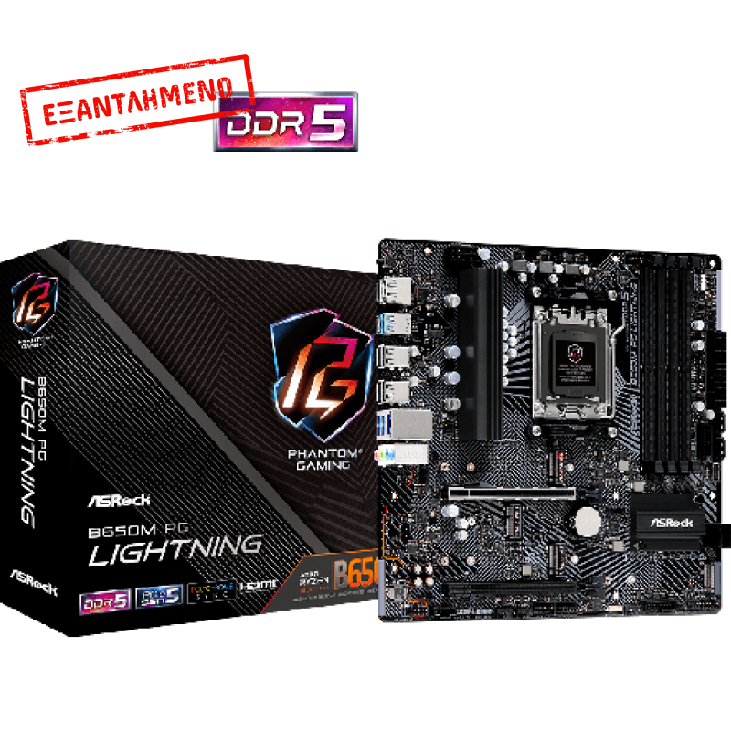 ASRock B650M PG Lightning Motherboard Micro ATX με AMD AM5 Socket