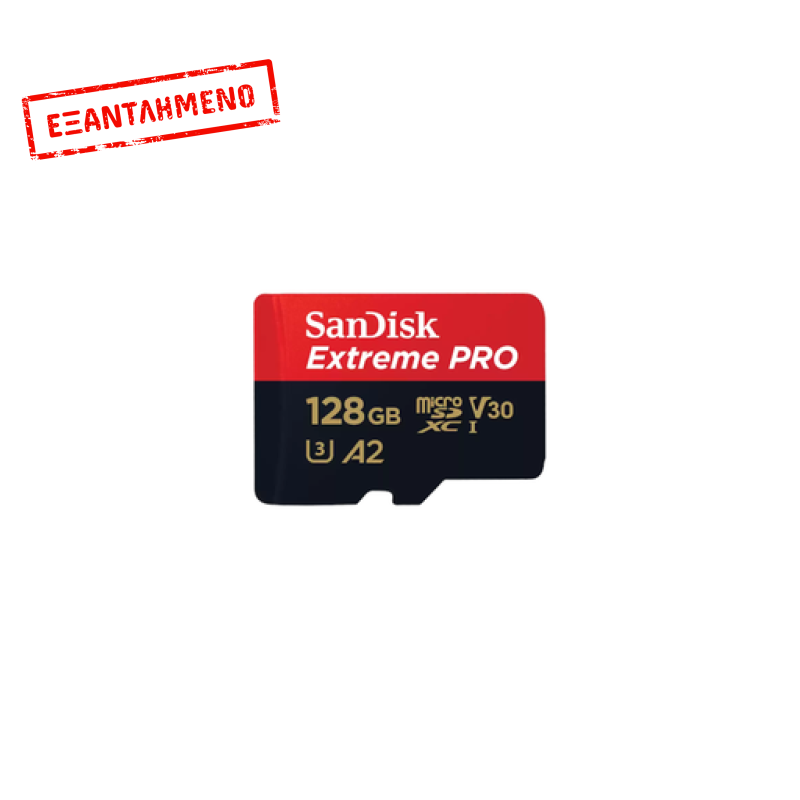 Sandisk Extreme Pro microSDXC 128GB Class 10 U3 V30 A2 UHS-I με αντάπτορα