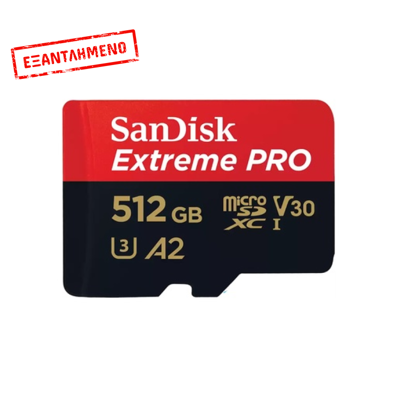 Sandisk Extreme Pro microSDXC 512GB Class 10 U3 V30 A2 UHS-I με αντάπτορα