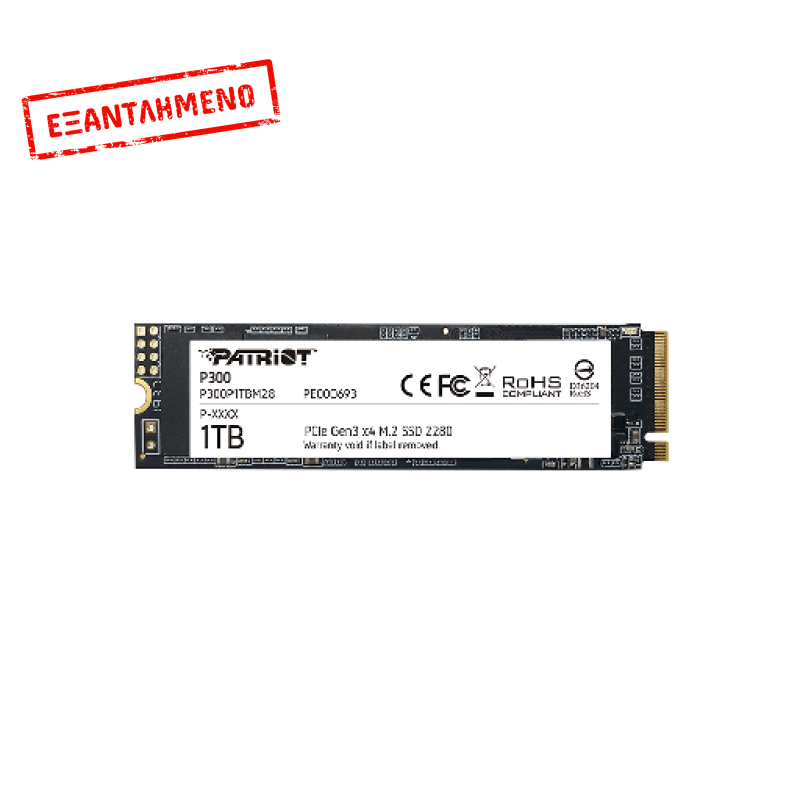 PATRIOT P300, 001TB M2/2280 PCIe3x4/NVMe 2100/1650MBs