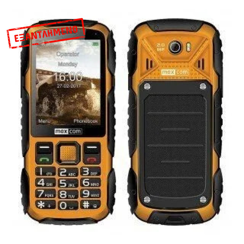 Maxcom MM920 Ανθεκτικό και Αδιάβροχο με Φακό, Ραδιόφωνο χωρίς Ακουστικά και Κάμερα Μαύρο - Πορτοκαλί