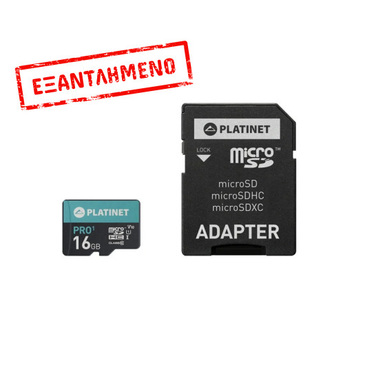 PLATINET microSDHC Secure digital + adapter SD 16GB CLASS 10 UI 70MB/s PMMSD16UI PLATINET microSDHC Secure digital + adapter SD 16GB CLASS 10 UI 70MB/s PMMSD16UI
